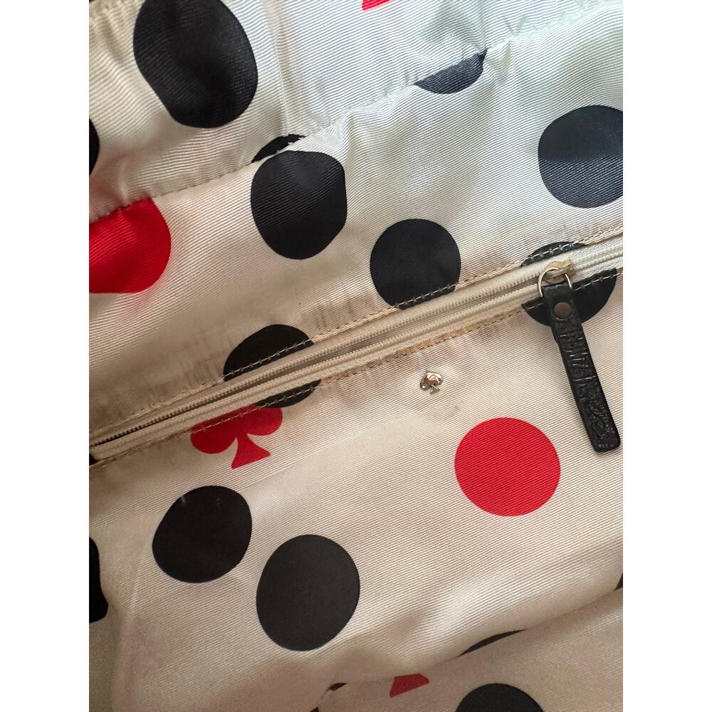 Kate Spade Black Nylon Ribbon Handbag - Polka Dot Interior - Picture 8 of 11